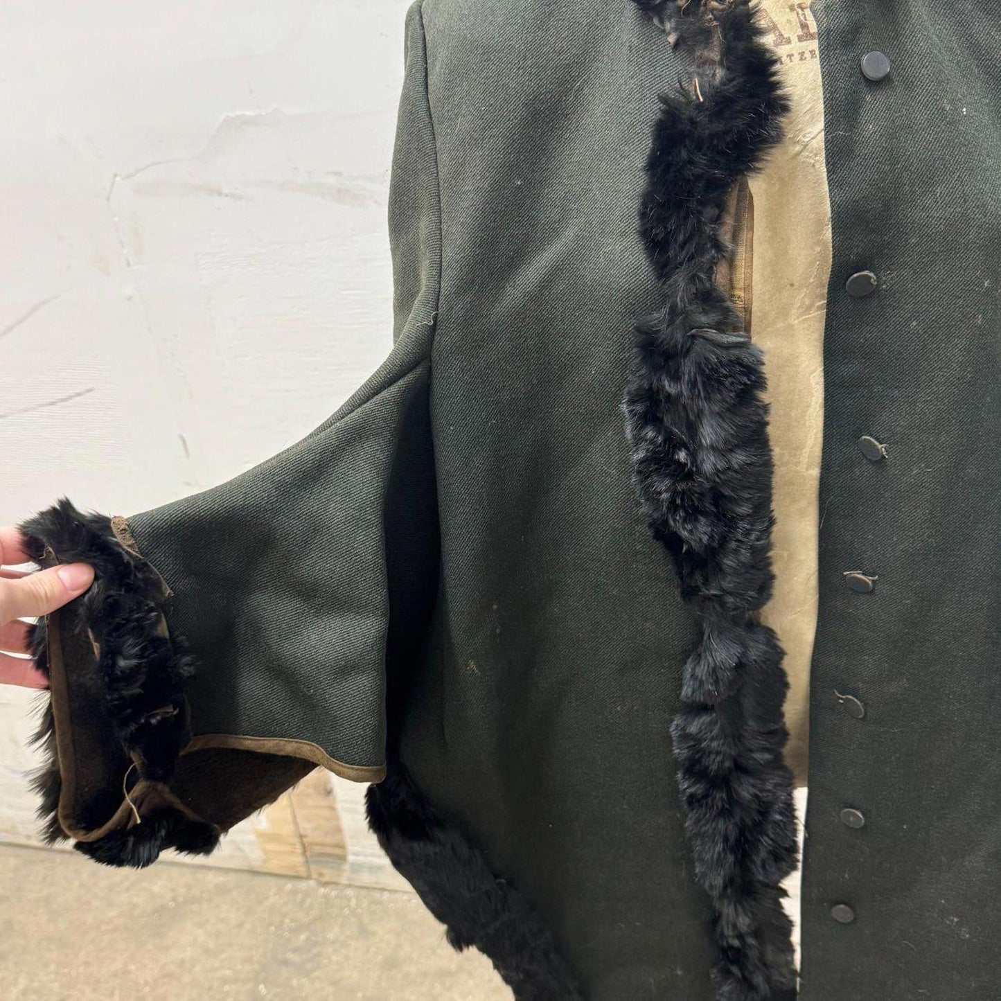 Antique Victorian Fur Trim Dolman Cape Coat 1880s 1890s Heavy Wool As-Is