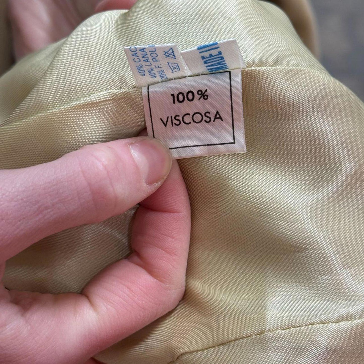 90s Vintage Makola Pale Sage Wool Longline Coat