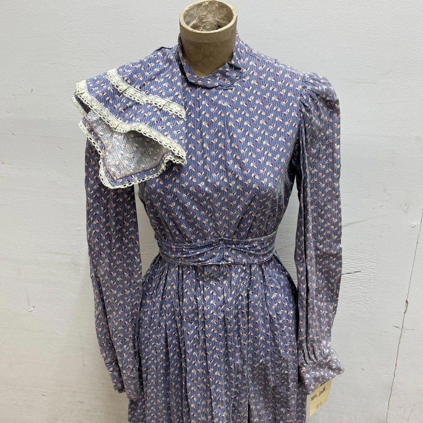 Vintage 1950s Studio-Made Purple Blue Floral Western Prairie Dress Movie Costume