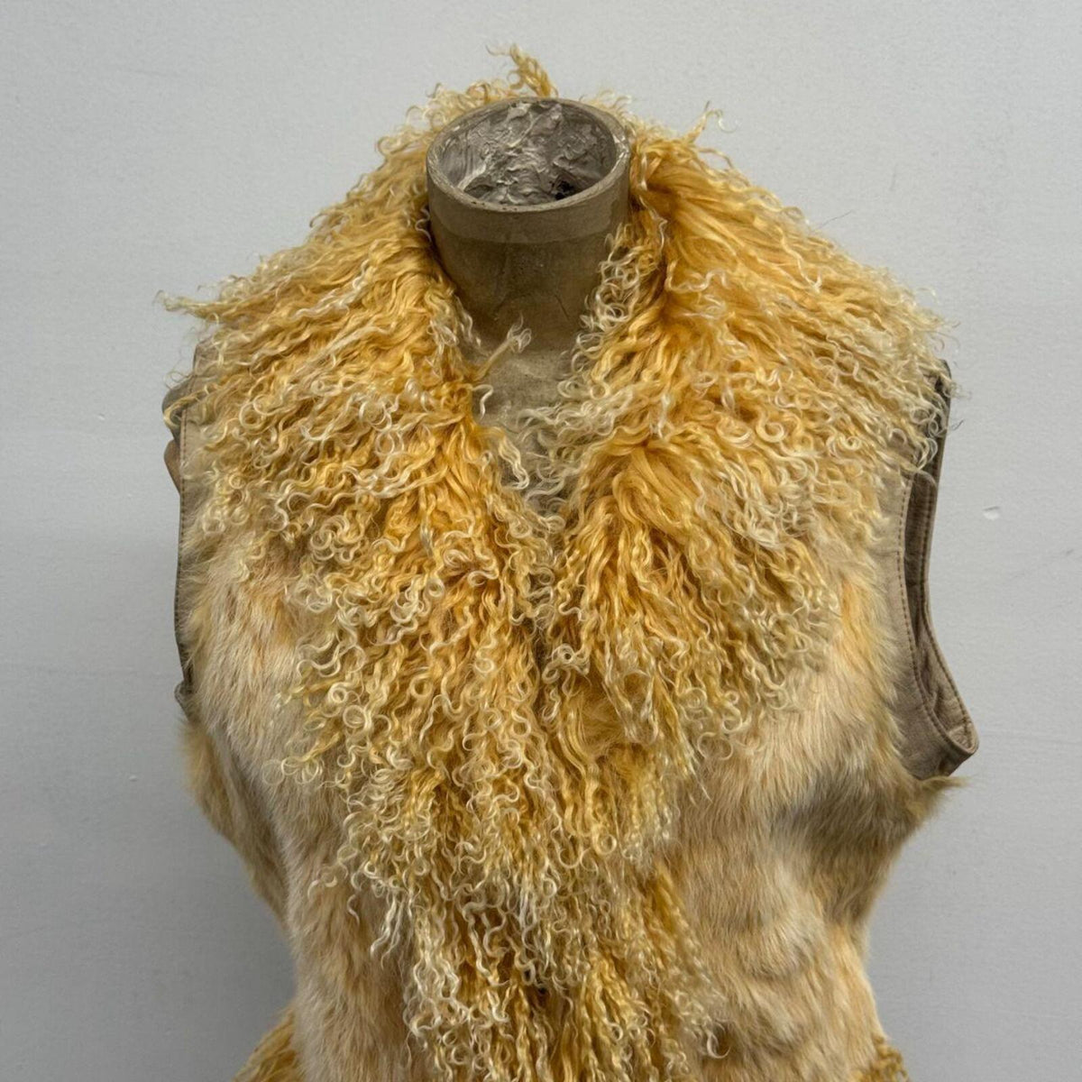 Vintage Cream Y2K Mongolian Lamb & Rabbit Fur Penny Lane Vest