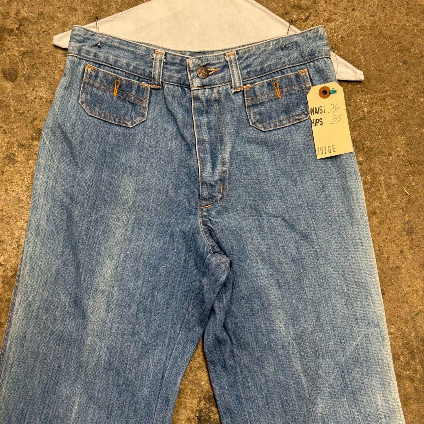 Vintage 70s Light Wash Chemin De Fer High-Rise Flare Jeans XS