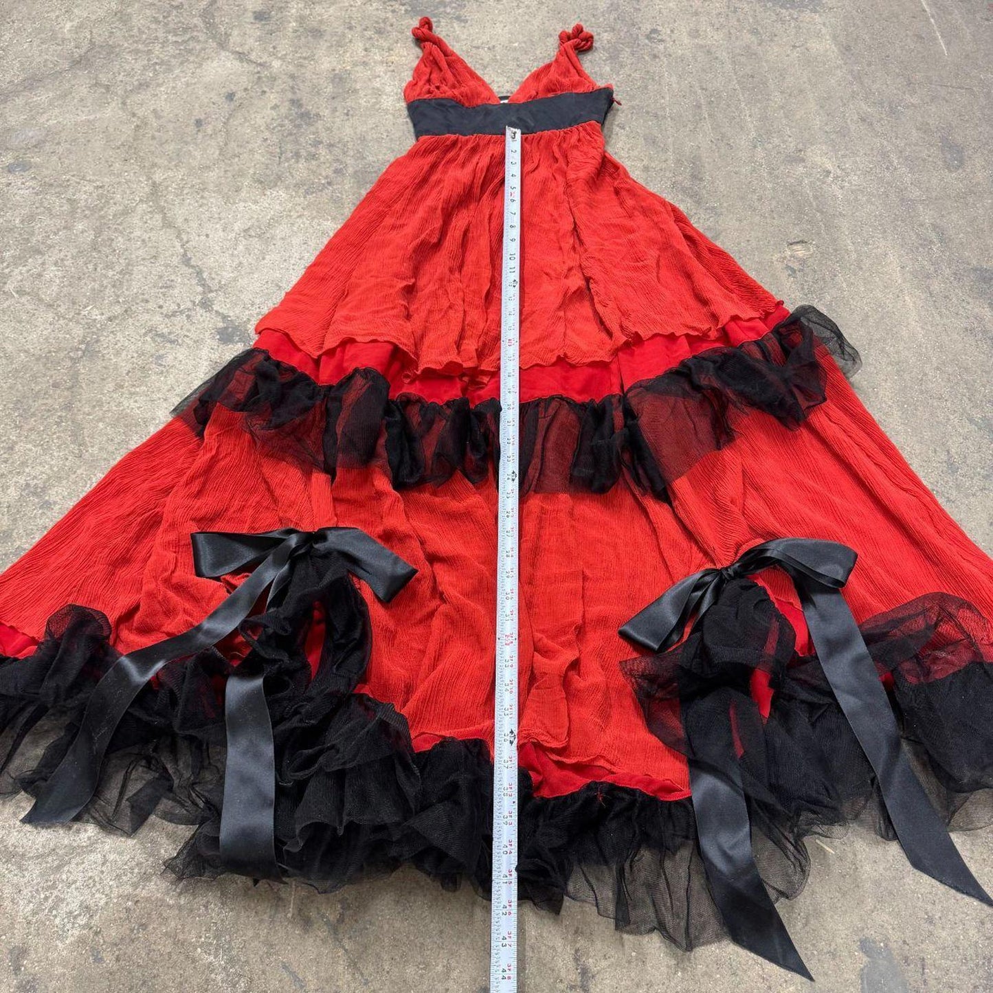 Zuhair Murad x MNG Limited Edition Red & Black Silk Gown