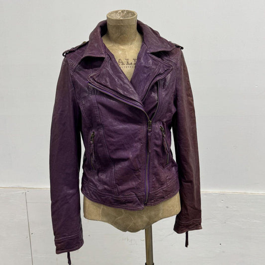 Vintage Faded Purple Avant Garde Leather Jacket
