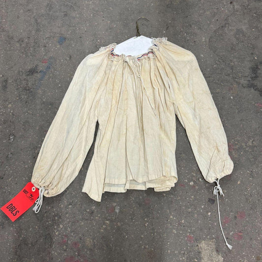 Vintage Film Costume 40s 50s Does Victorian Antique Style Peasant Blouse