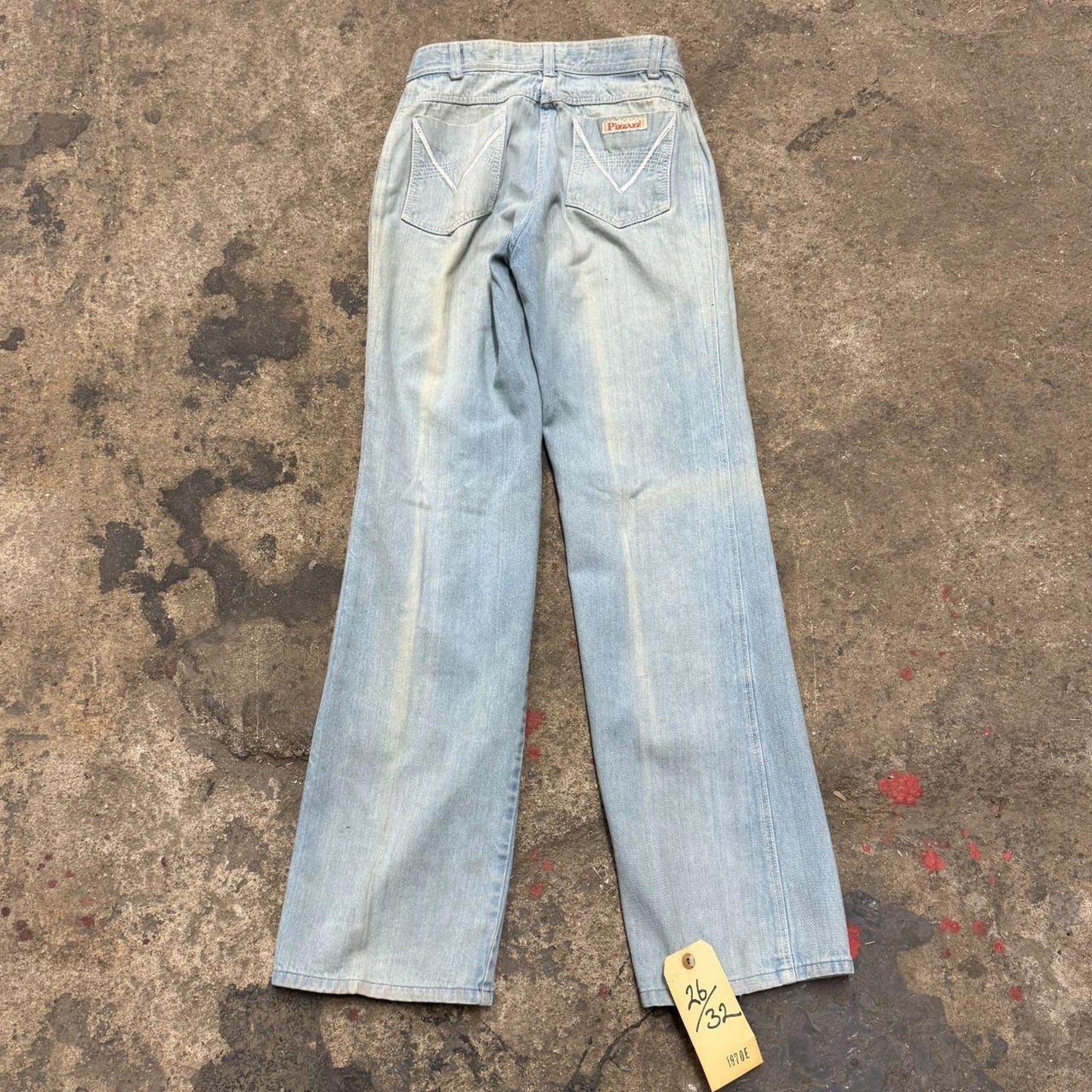 Vintage 70s Pizzazz High-Rise Faded Light Wash Jeans