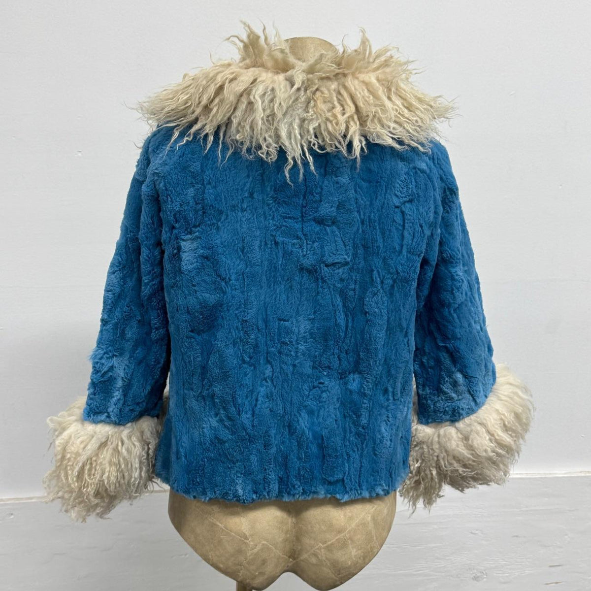 Vintage Y2K Blue Rabbit & Wool Jacket Coat