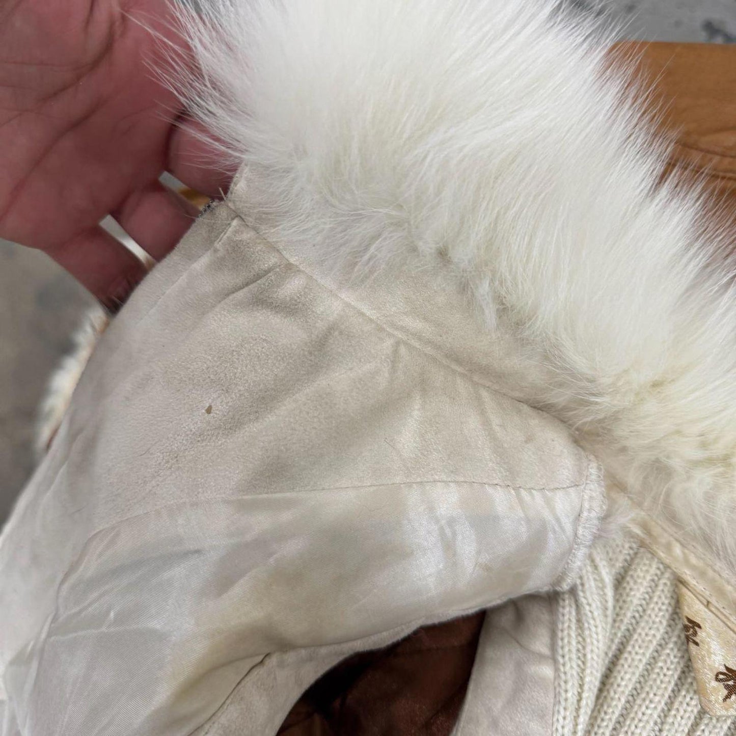 Vintage Y2K Fox Fur & Ribbed Knit Statement Vest