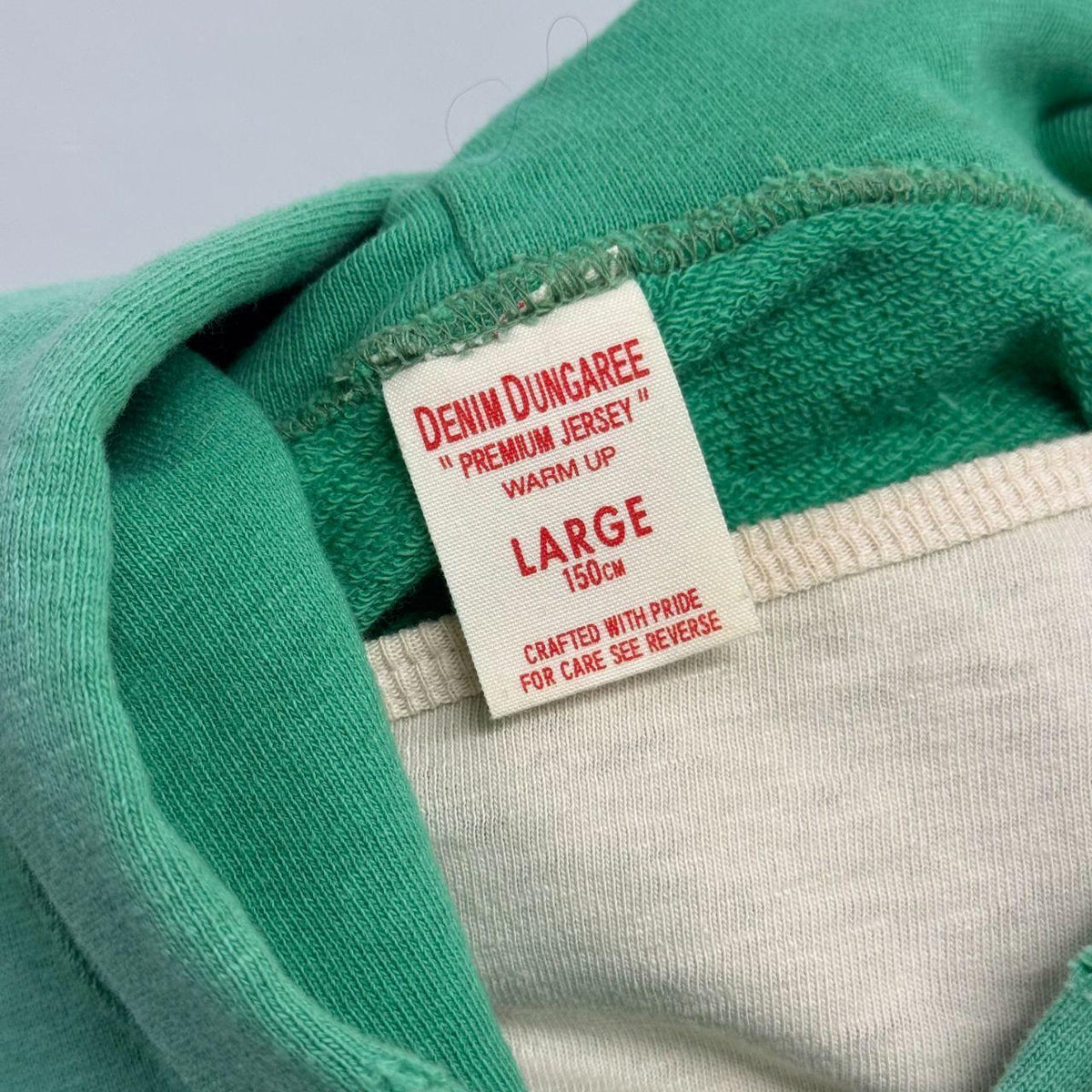 Denim & Dungaree Japanese Layered Green Cotton Hoodie Dress