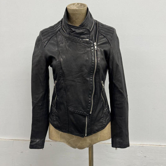 Vintage Black Multi-layer Asymmetric Avant Garde Leather Jacket