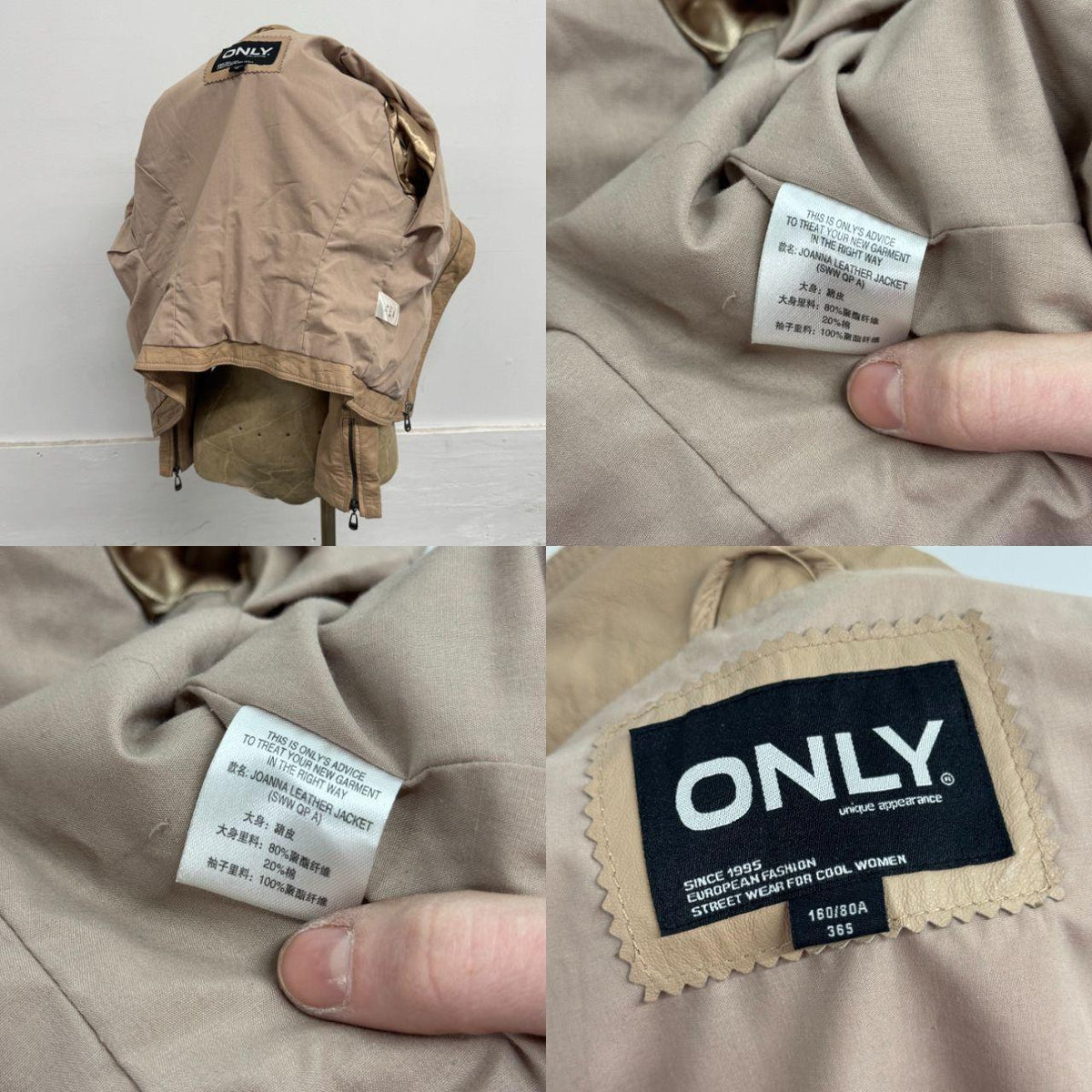 Vintage Tan Funnel Neck Asymmetric Avant Garde Leather Jacket