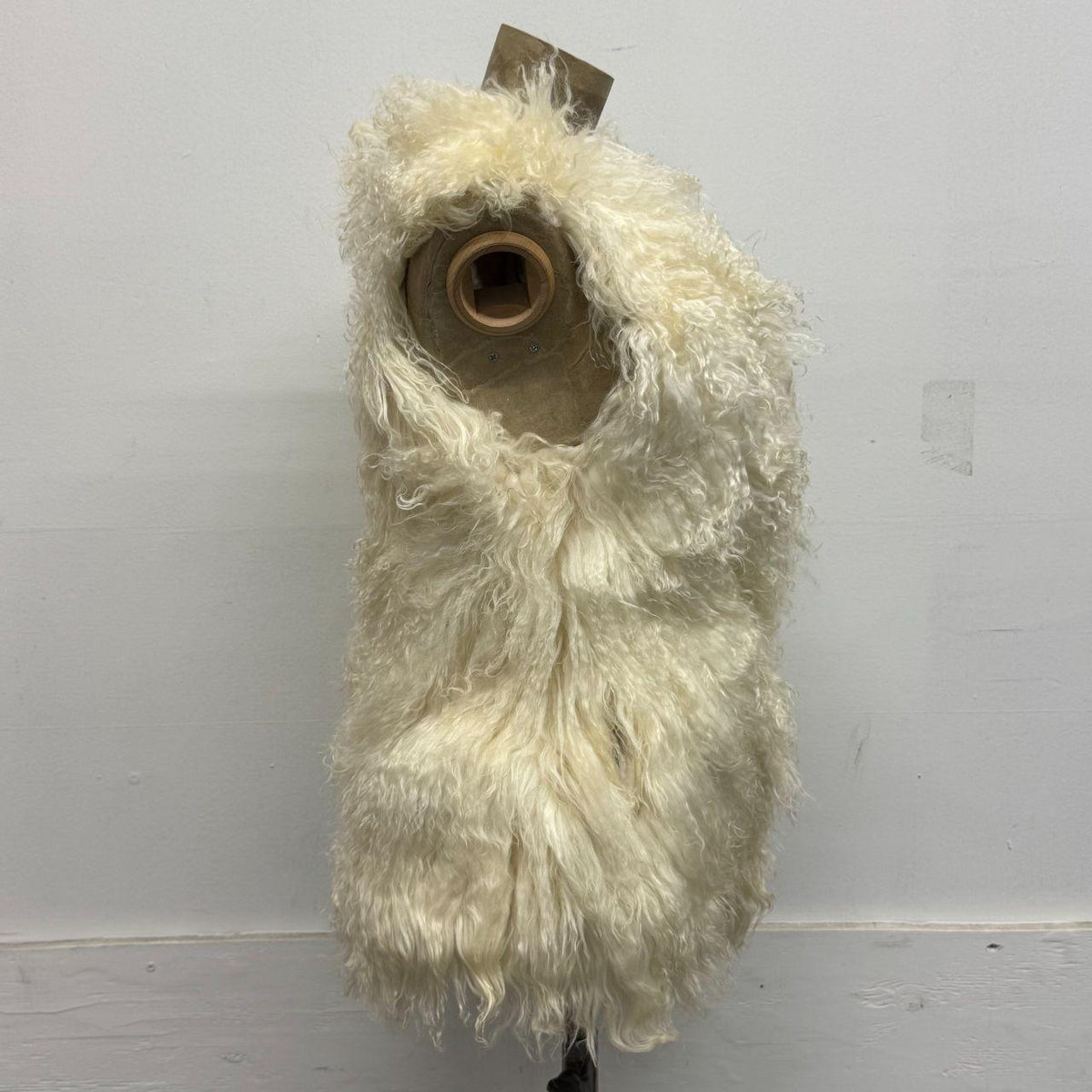 Vintage White Mongolian Lamb Cropped Vest