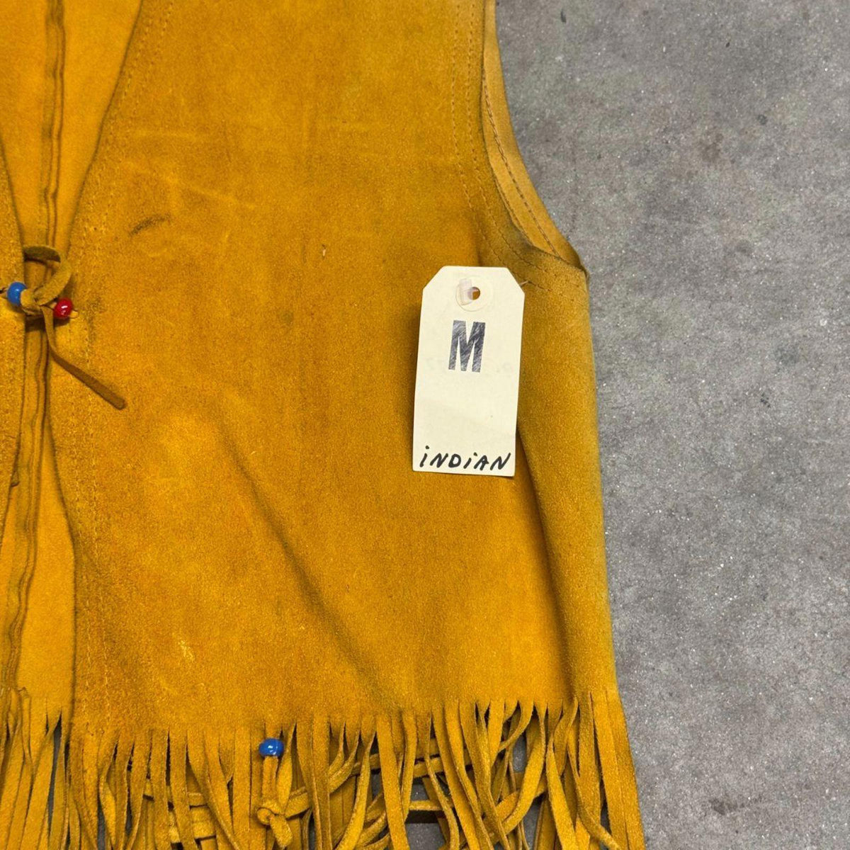 Vintage 60s 70s Fringed Suede Western Vest Gold Film Costume