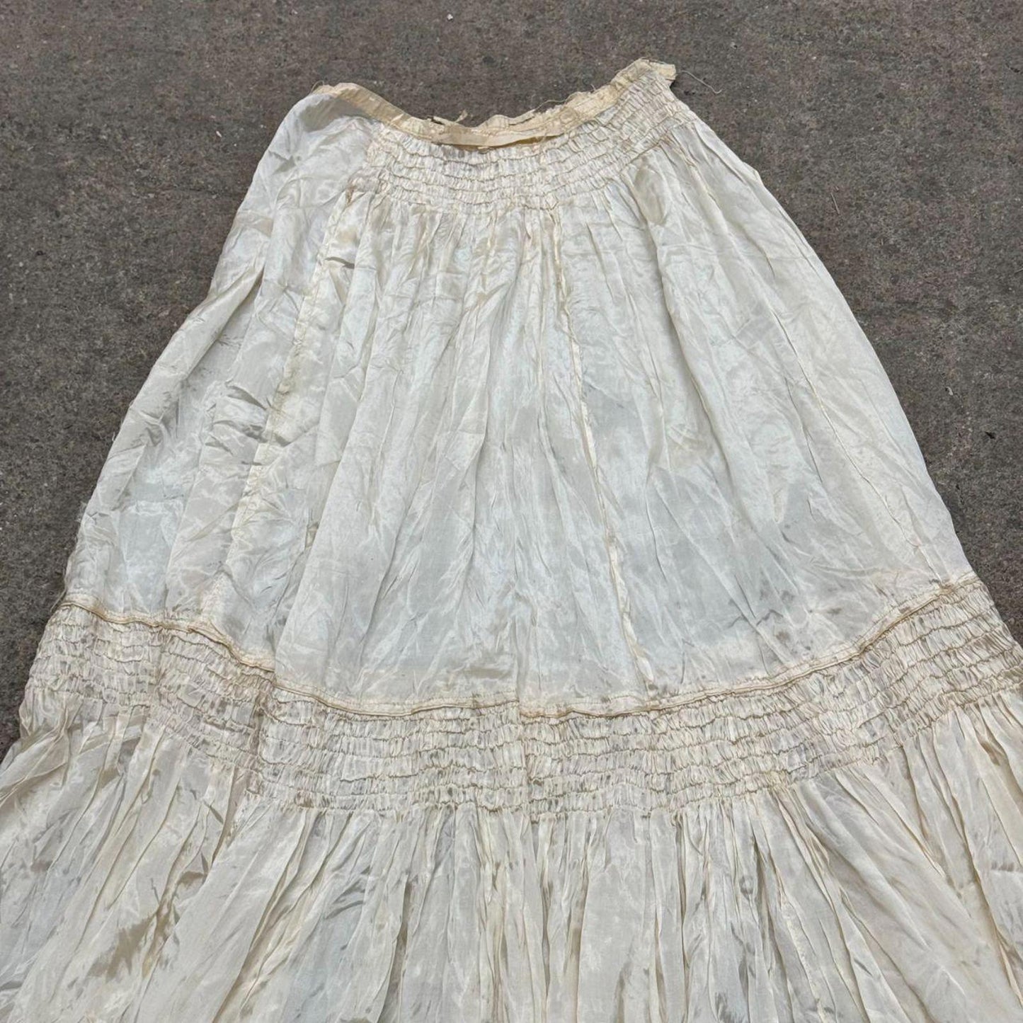 Antique Edwardian Silk Petticoat Slip Skirt XXS