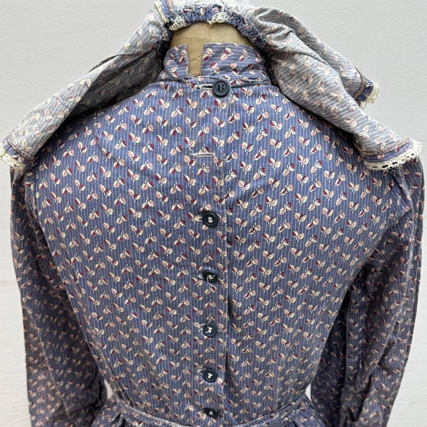 Vintage 1950s Studio-Made Purple Blue Floral Western Prairie Dress Movie Costume