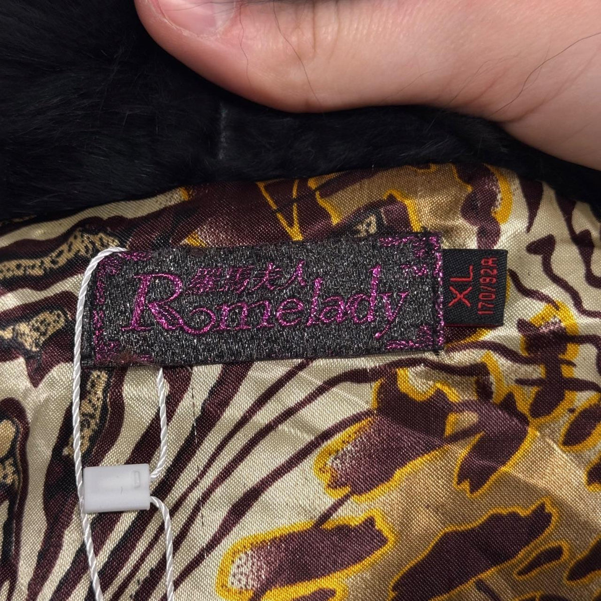 Vintage Y2K Black Rabbit & Fox Fur Jacket Coat