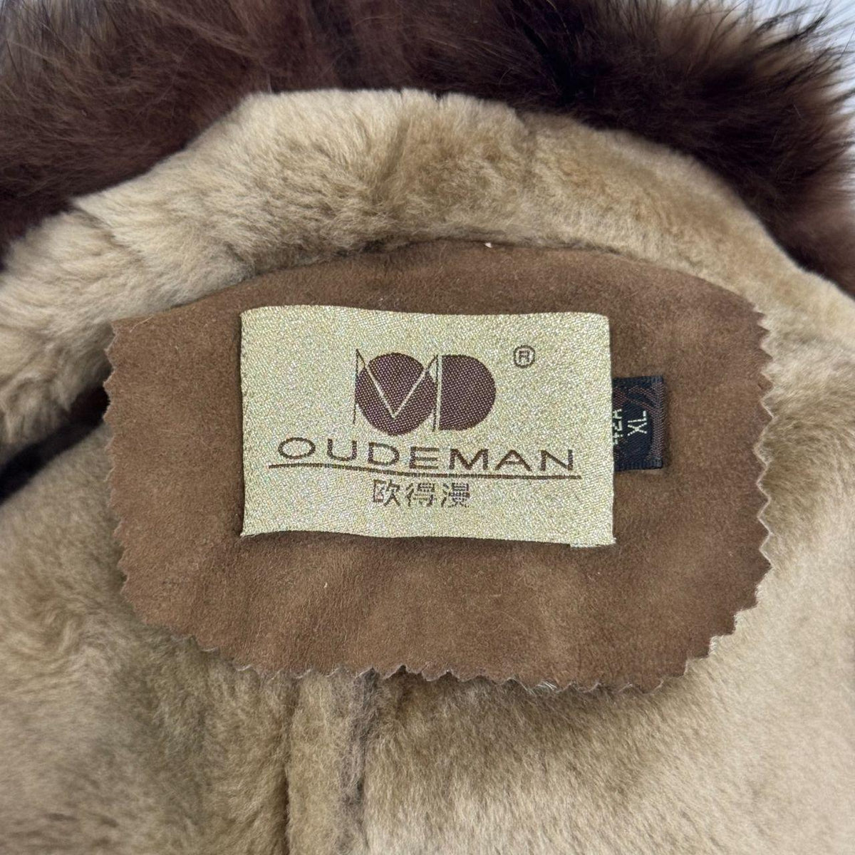 Vintage Y2K Brown Shearling Penny Lane Suede Coat w Raccoon Fur Collar