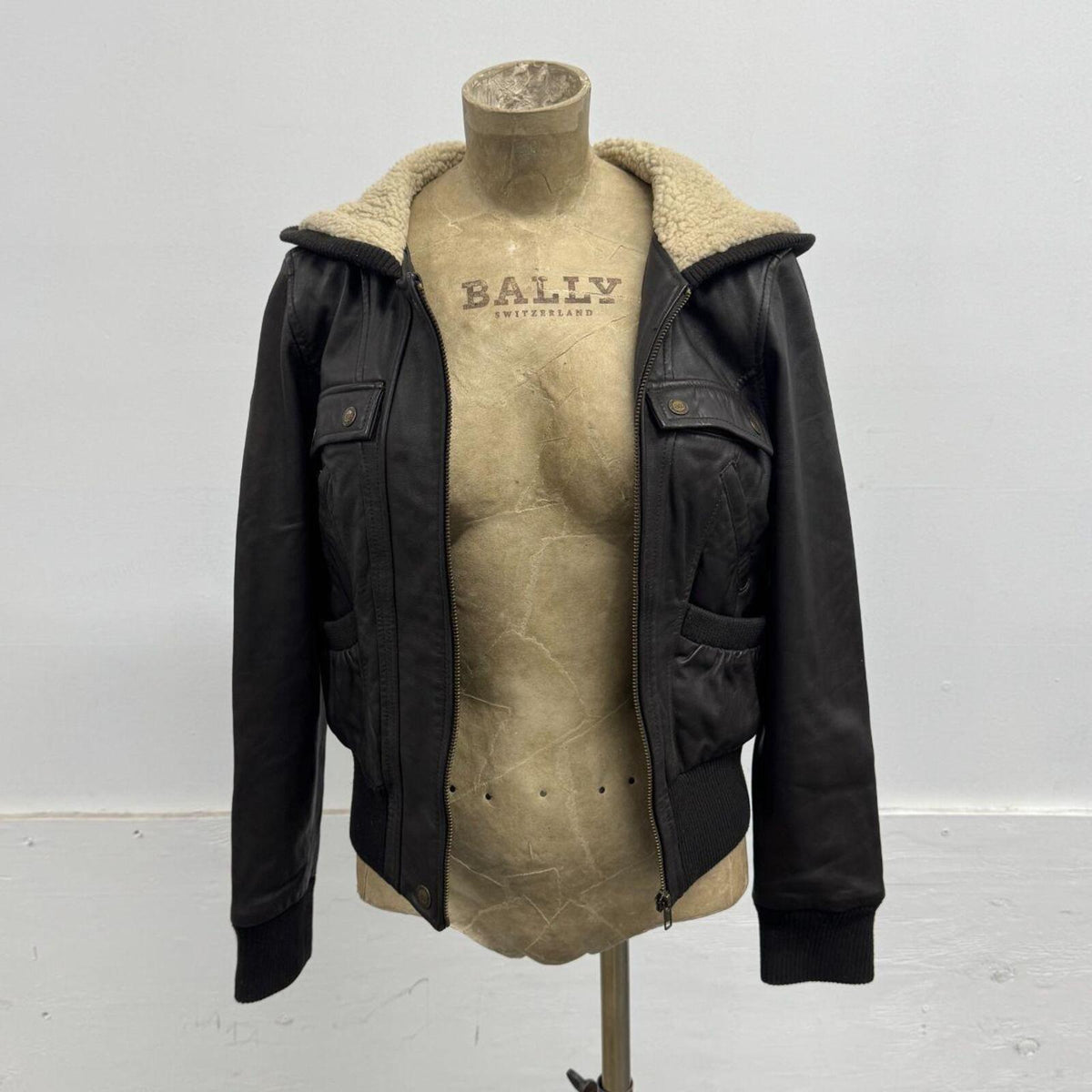 Vintage Azona AO2 Brown Lamb Nappa Leather Split-Hood Aviator Jacket