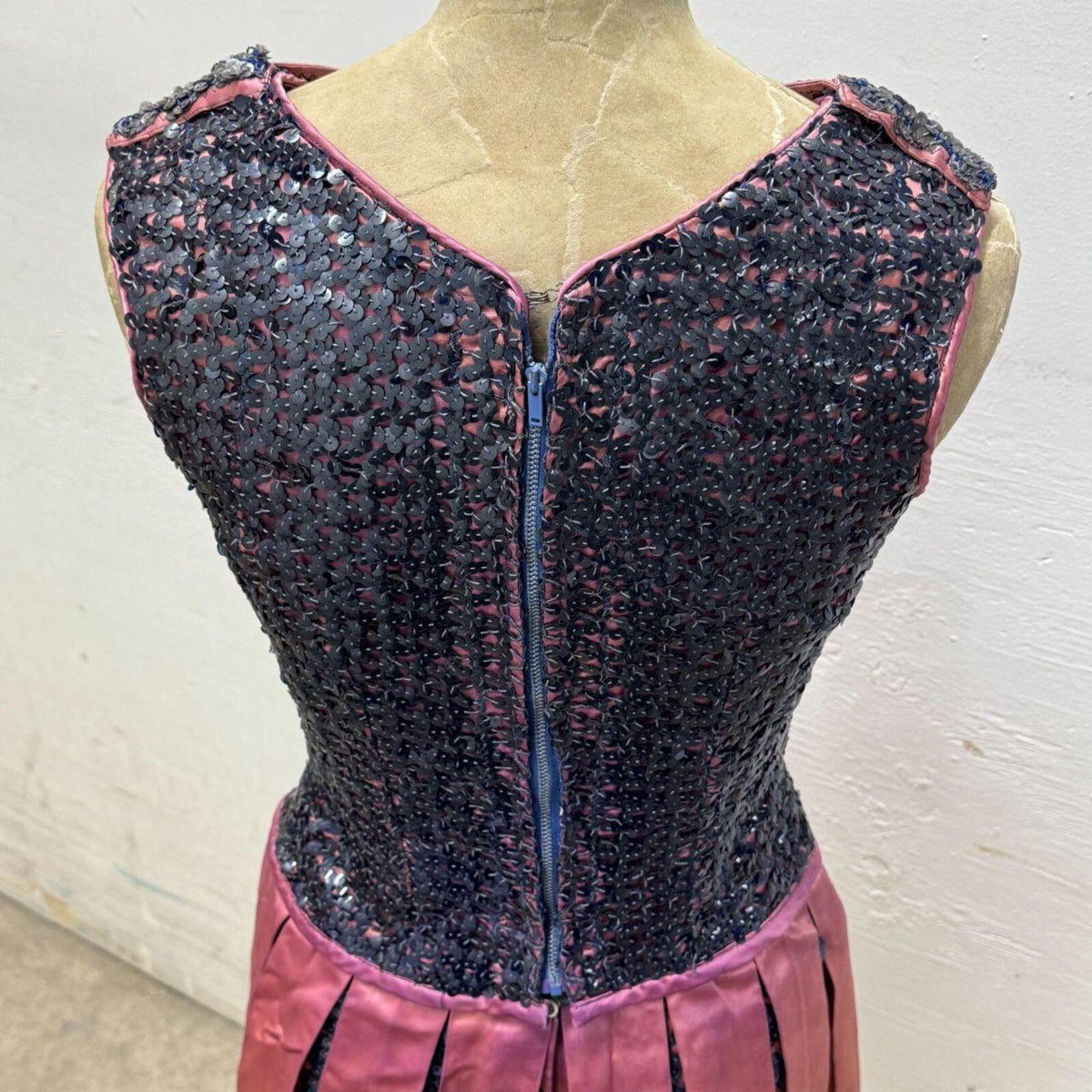 Vintage Film Costume 1960s/70s Faded Sequin Showgirl Mini Dress XS