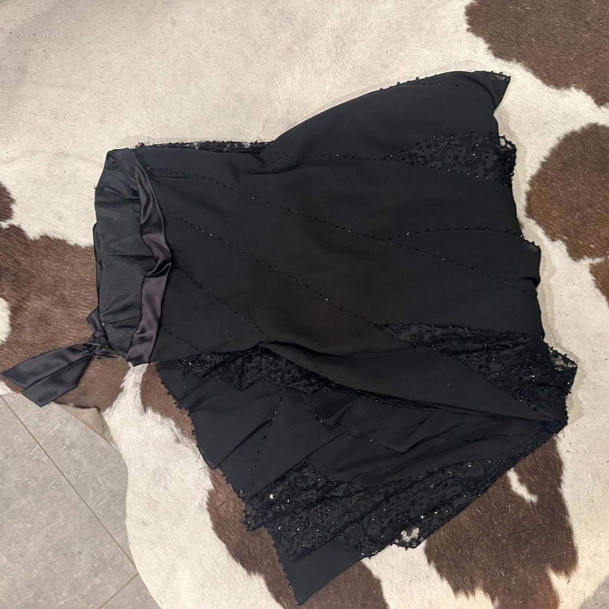 100% Silk Black Y2k Vintage Strapless Gown