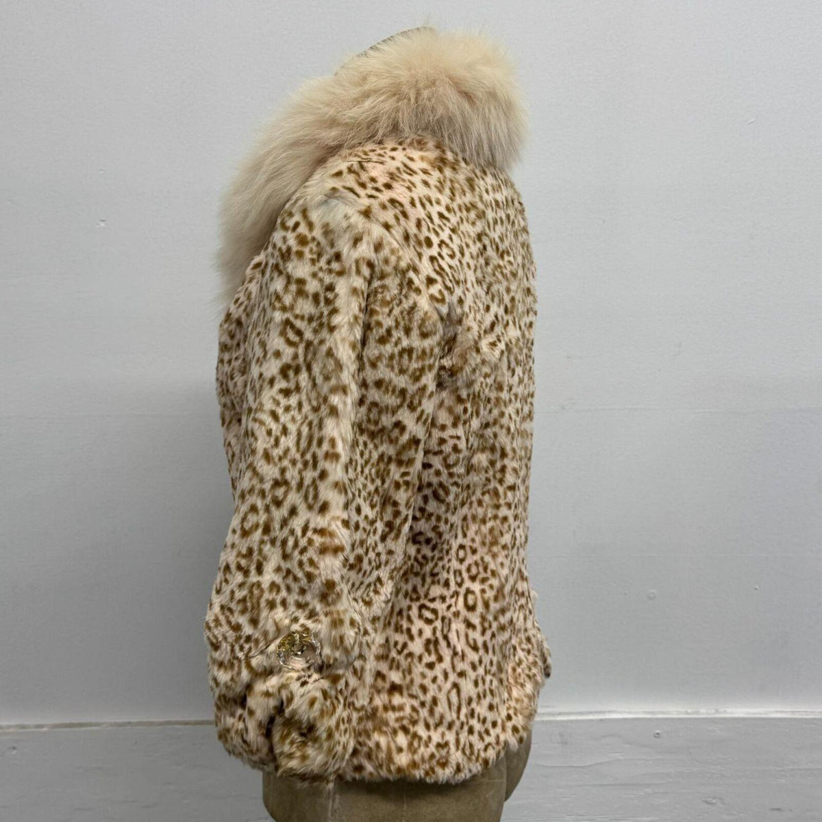 Vintage Y2K Pastel Rabbit & Fox Fur Jacket Coat