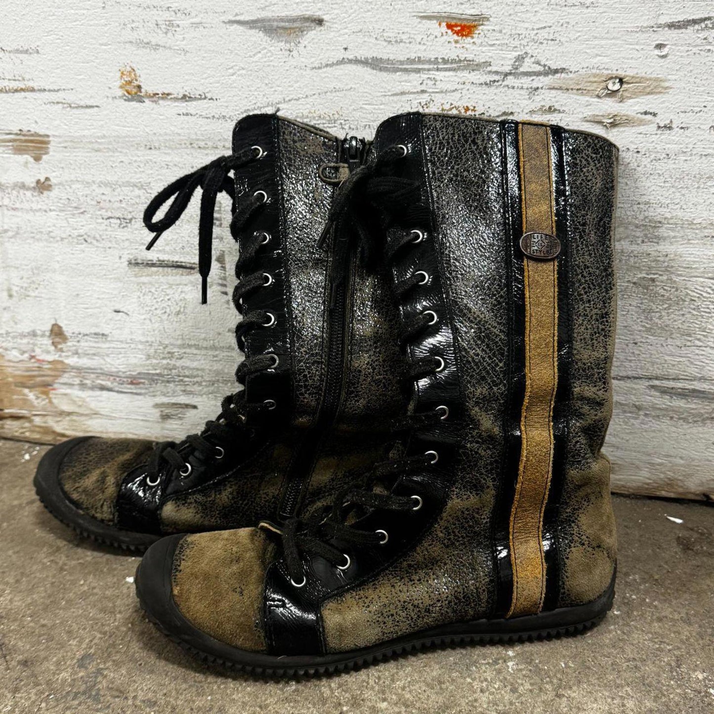 Vintage Distressed Boxing Style Boots