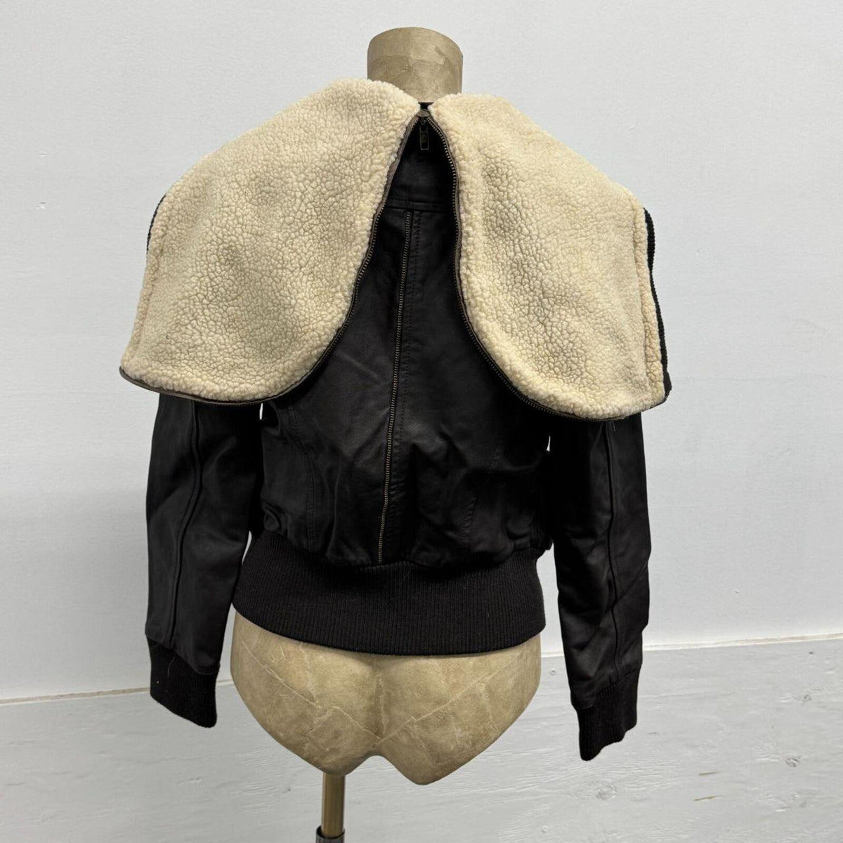 Vintage Brown Split Hood Aviator Lamb Nappa Leather Jacket Azona AO2