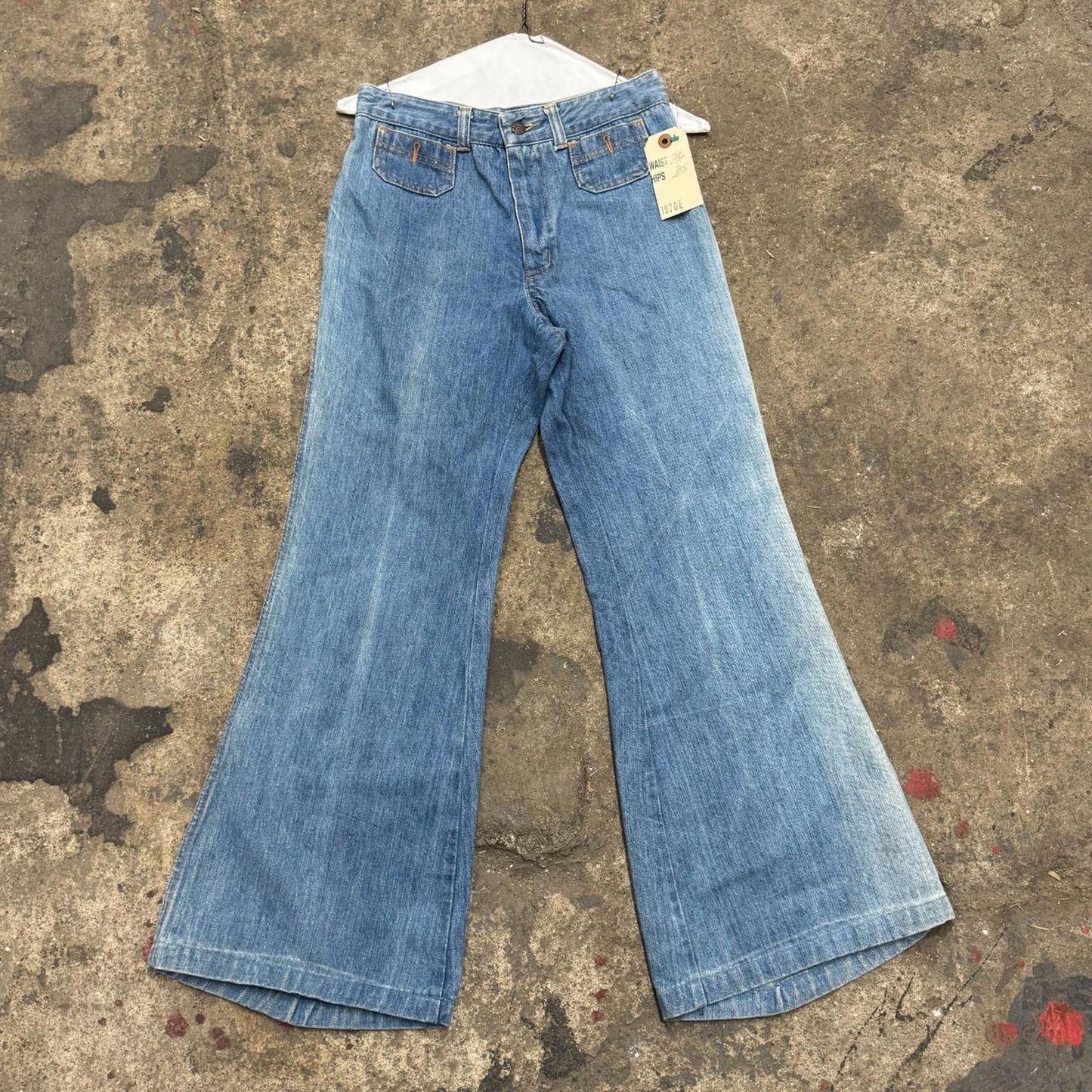 Vintage 70s Light Wash Chemin De Fer High-Rise Flare Jeans XS
