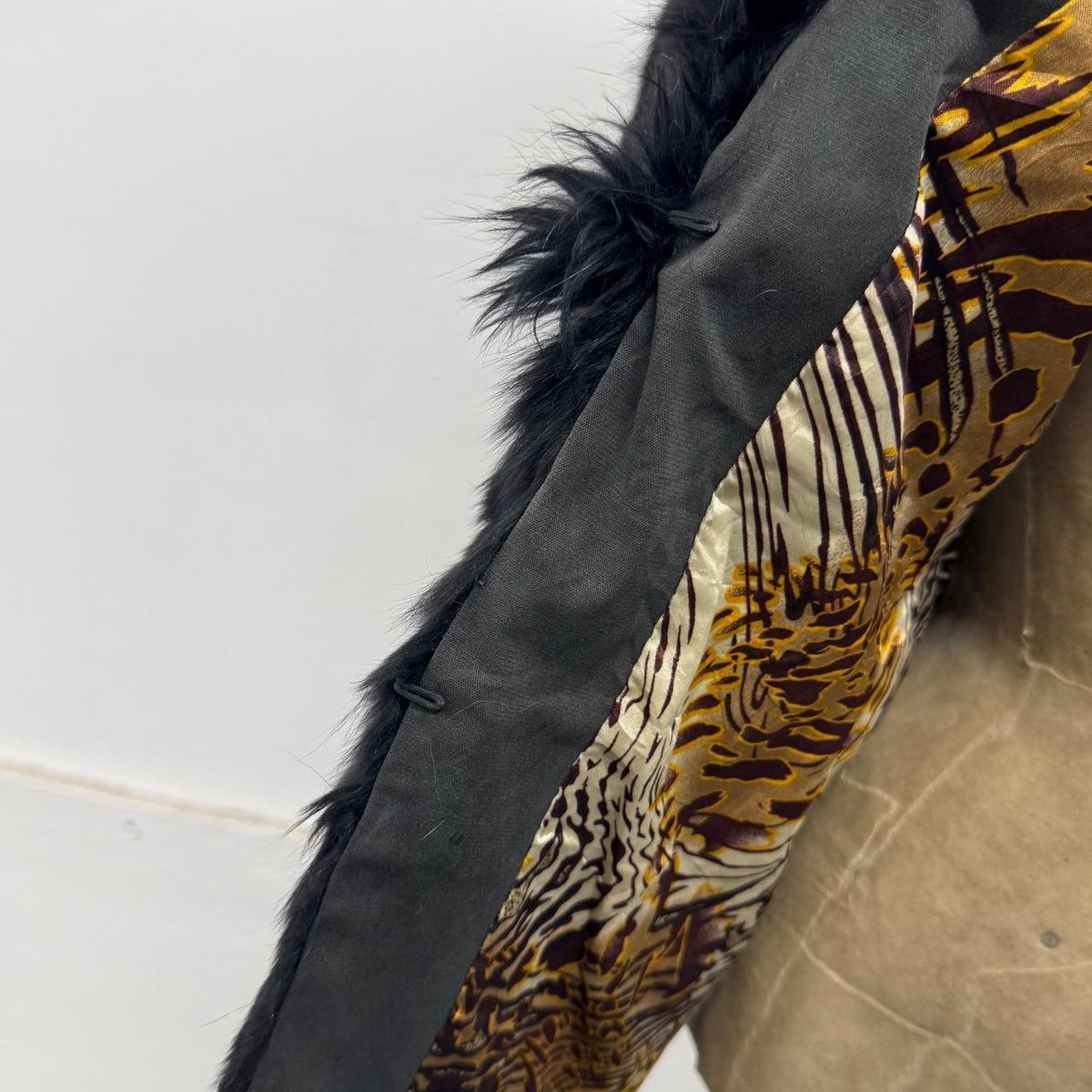 Vintage Y2K Black Rabbit & Fox Fur Jacket Coat