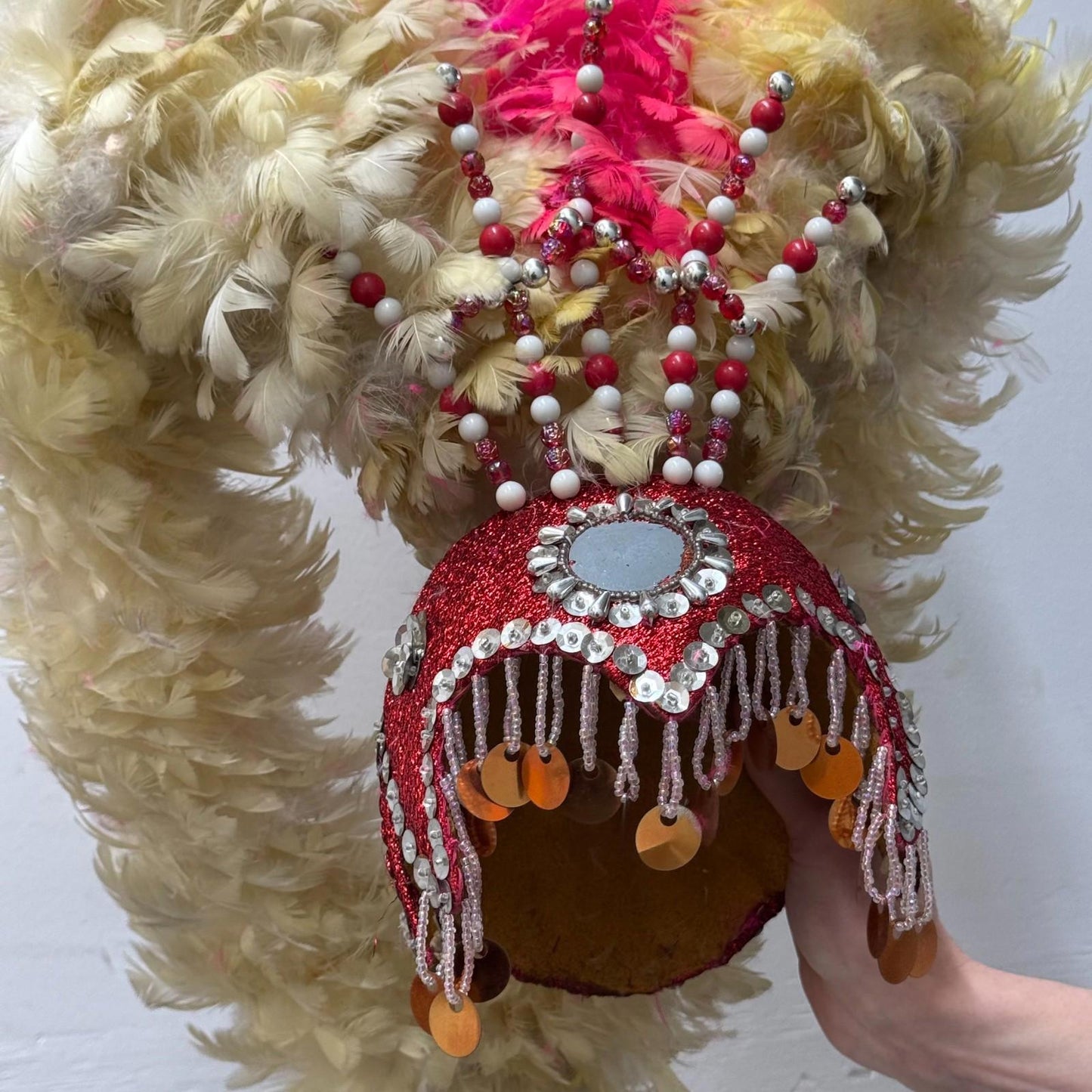 Vintage 60s 70s Hollywood Showgirl Feather Headdress Film Burlesque Costume