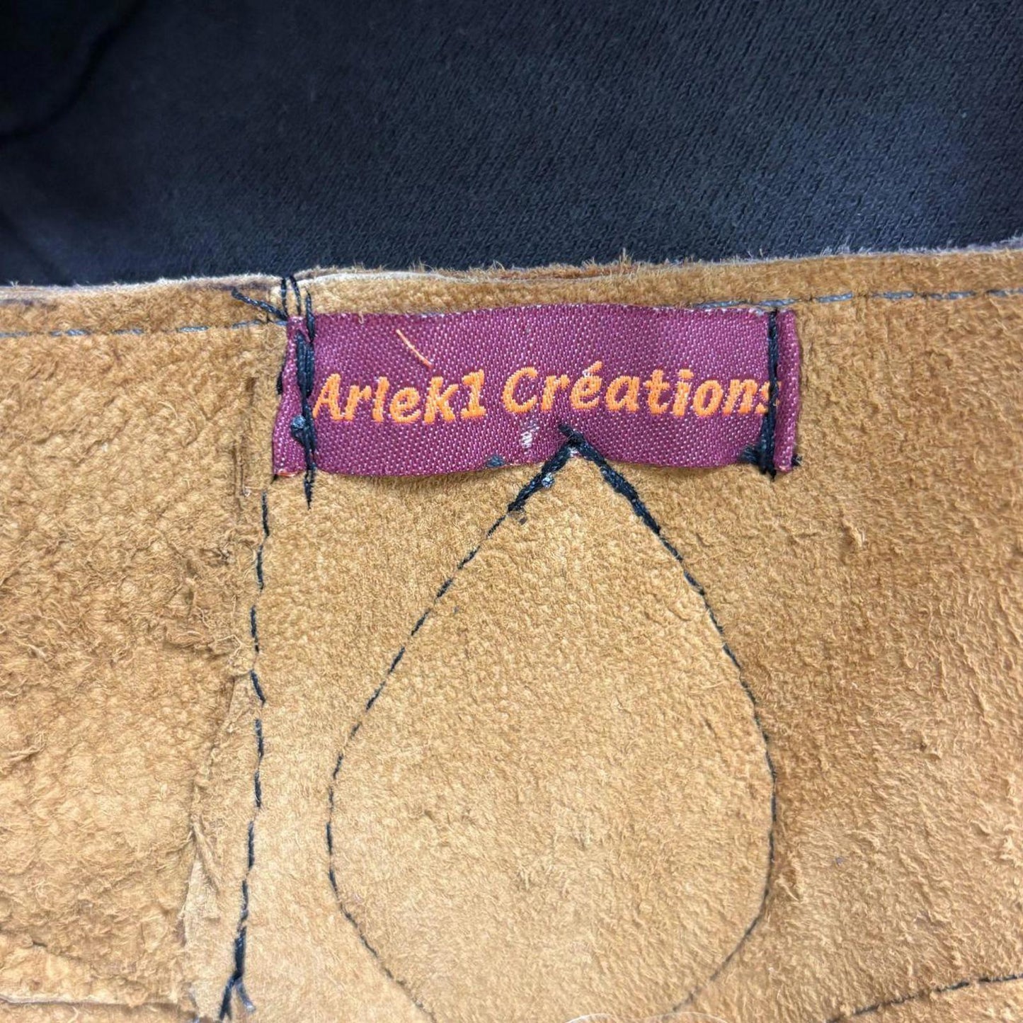 Vintage Arleki Créations Brown Deconstructed Leather Mini Skirt