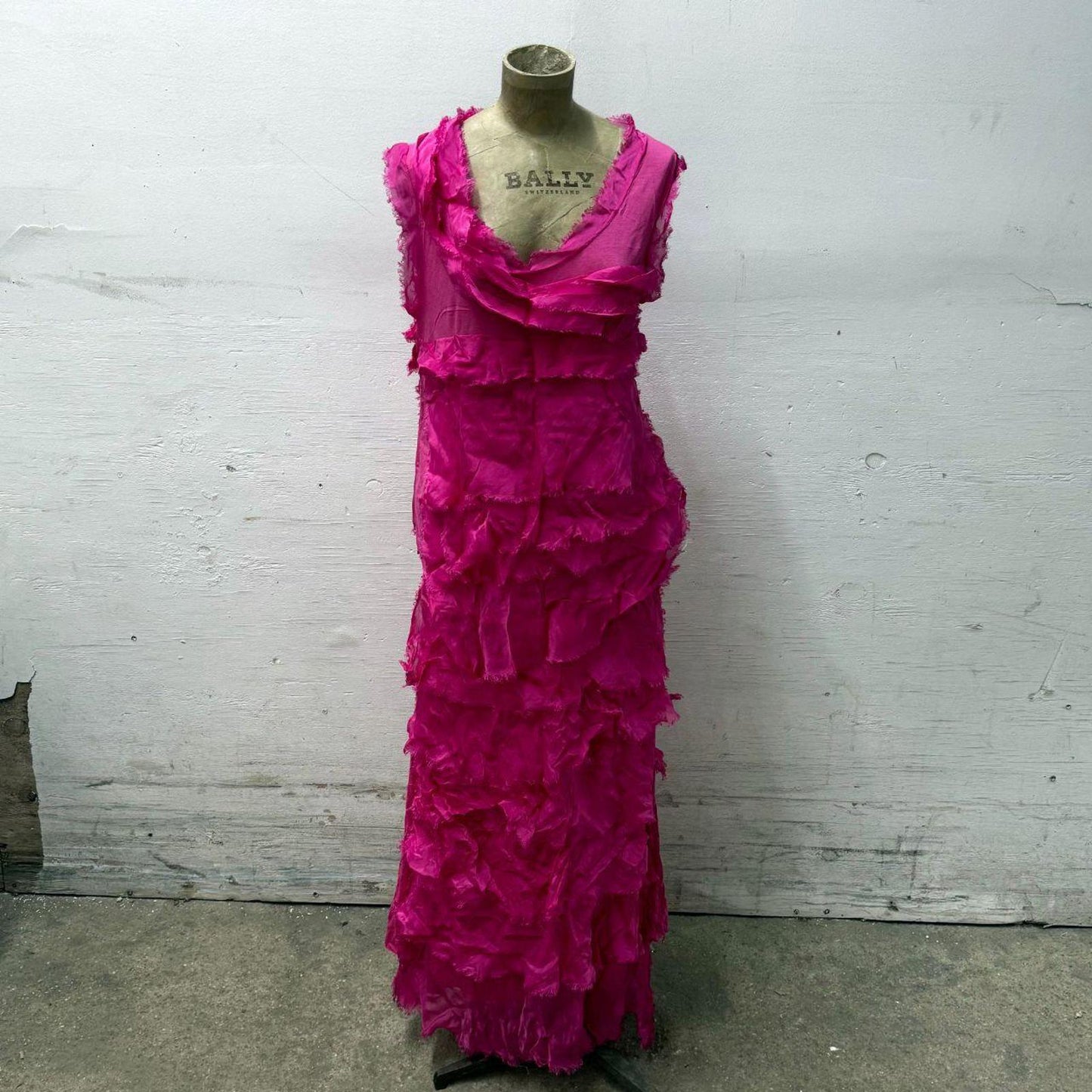 Vintage Pura Seta Y2K Pink Ruffled Silk 2-Piece Set S/M