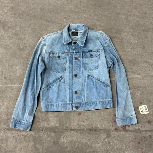 60s Vintage Maverick Made in USA Denim Trucker Jacket Blue Bell