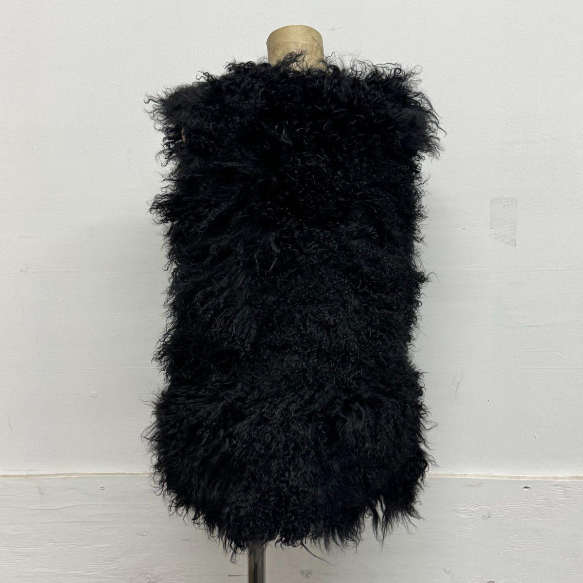 Vintage Black Mongolian Lamb Vest