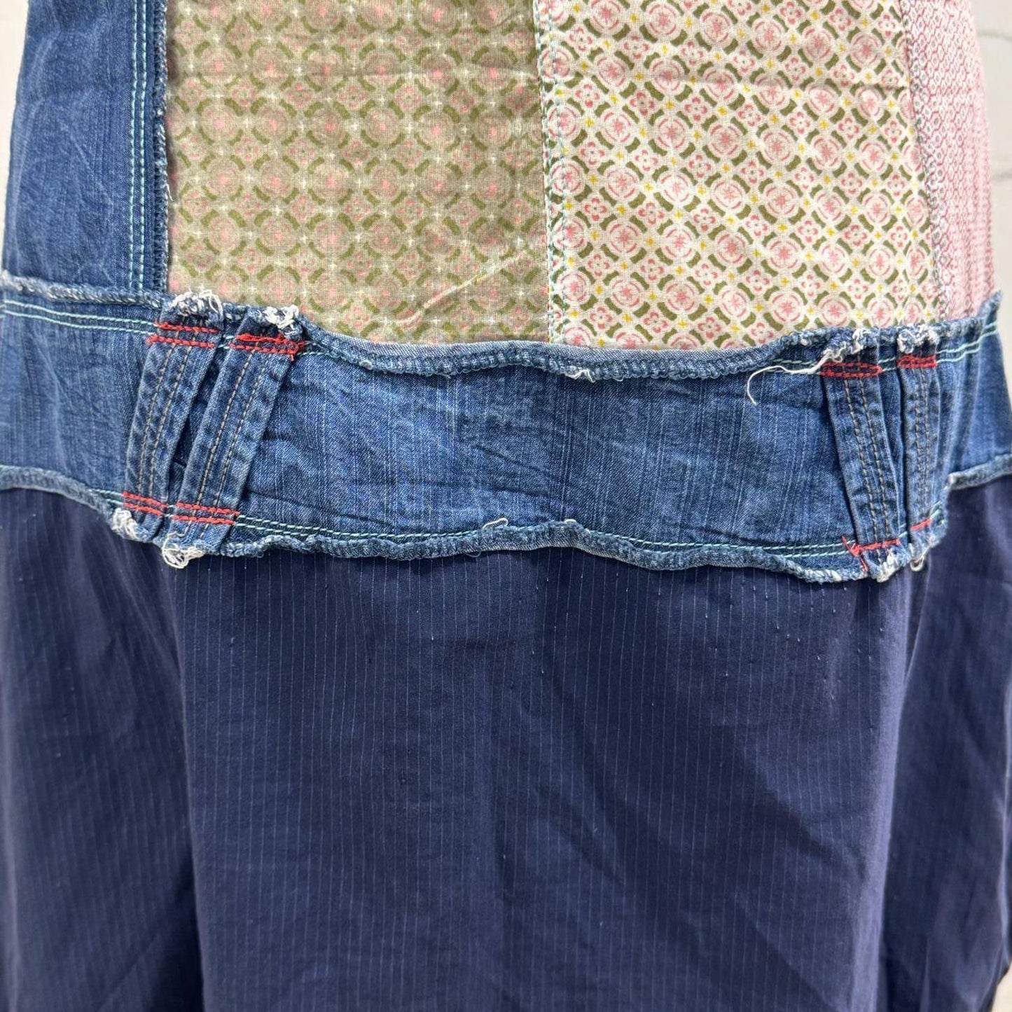 90s/Y2K Vintage La Mode est à Vous Patchwork Denim Mini Dress