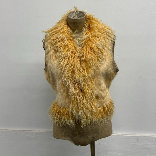 Vintage Cream Y2K Mongolian Lamb & Rabbit Fur Penny Lane Vest