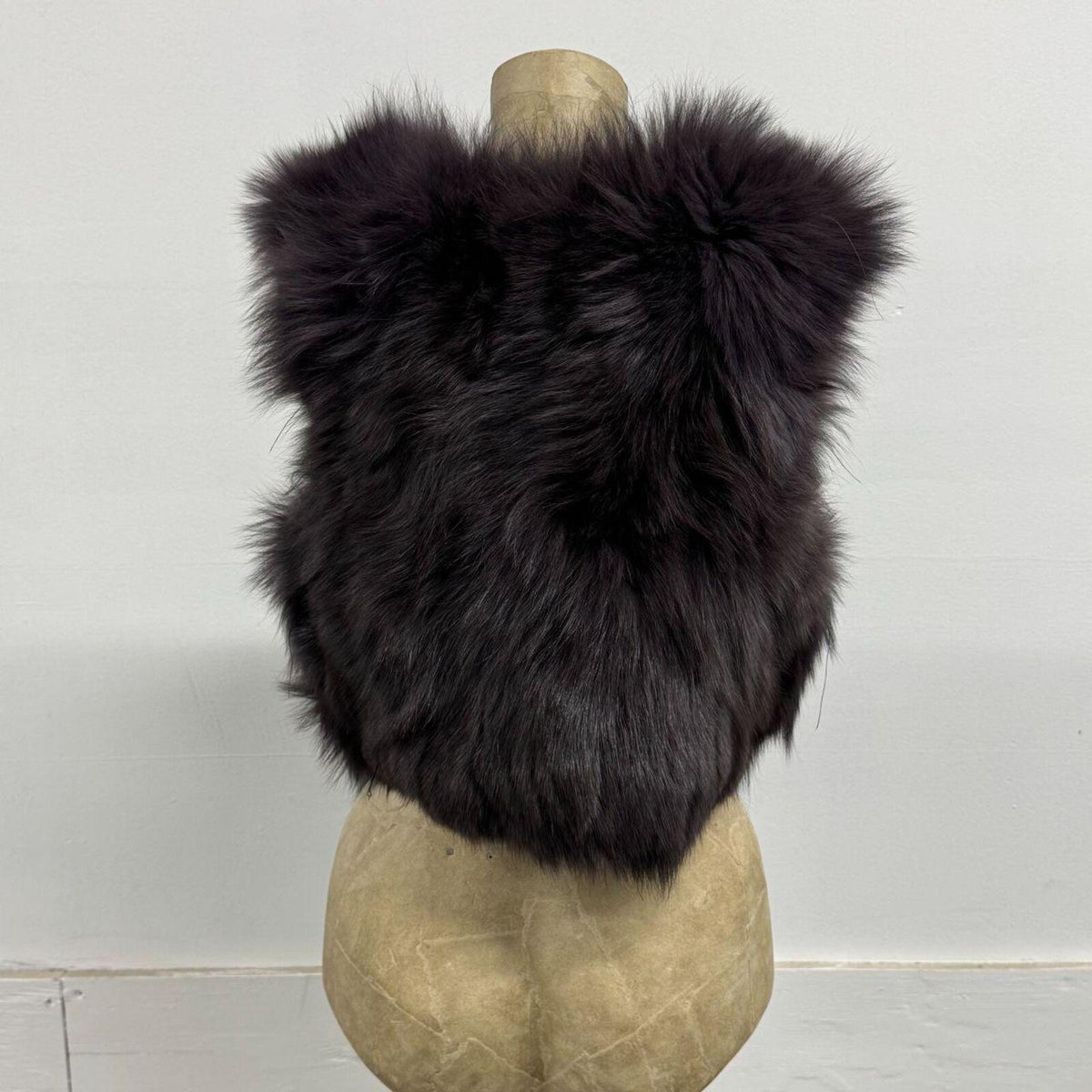 Y2K Vintage Slate Mauve Genuine Fox Fur Vest