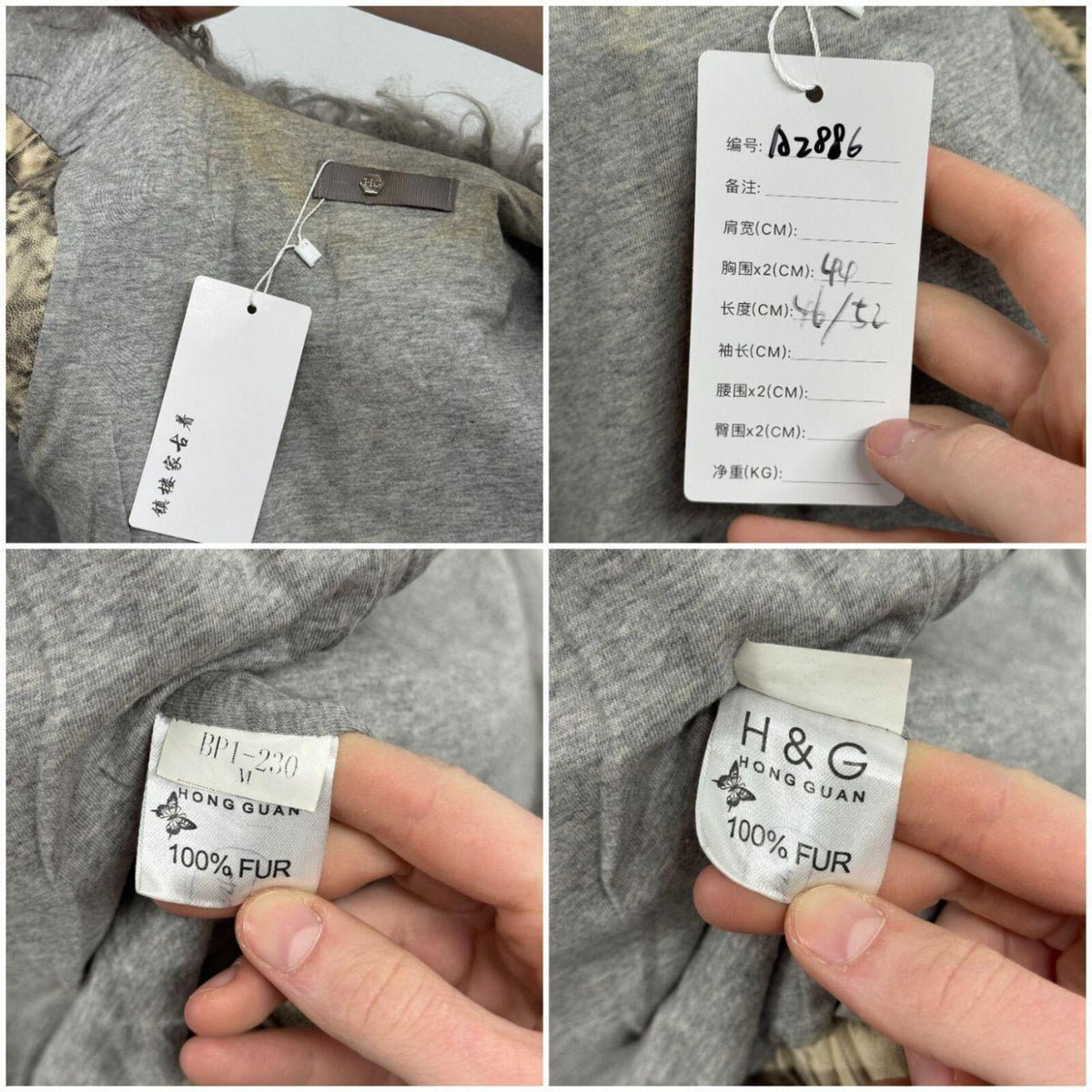 Vintage Y2K Grey Avant Garde Leather & Mongolian Lamb Vest