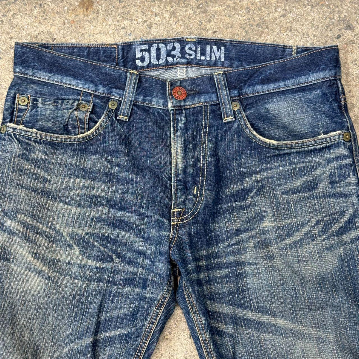 Vintage EDWIN Blue Trip 503 Mud-Wash Japanese Jeans