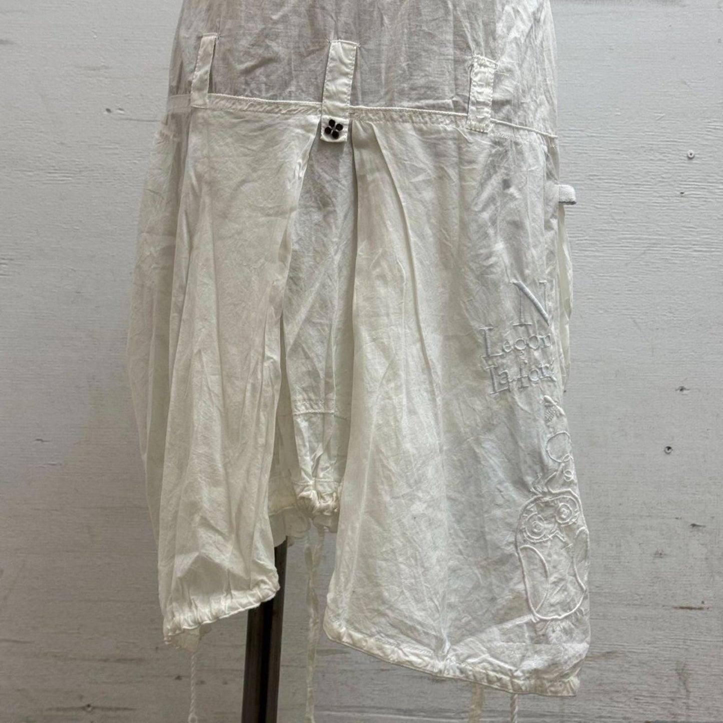 Vintage La Mode Est à Vous White Cotton Parachute Dress