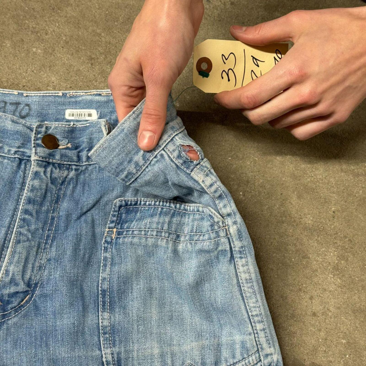 70s Vintage Hang Ten Denim Bell Bottom Flares 33x29 GRAIL