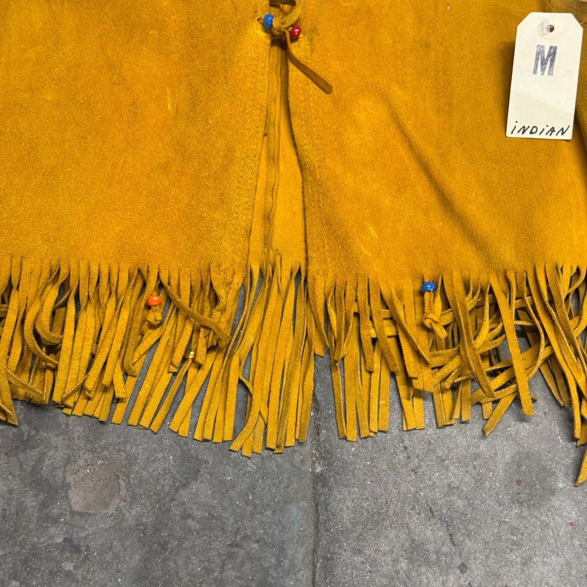 Vintage 60s 70s Fringed Suede Western Vest Gold Film Costume