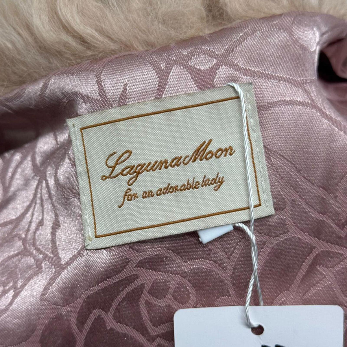 Vintage Mauve Pink Tan Mongolian Lamb Cropped Vest