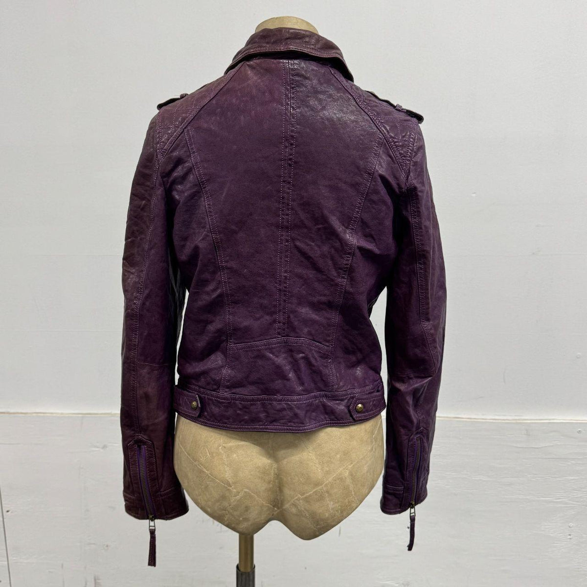 Vintage Faded Purple Avant Garde Leather Jacket