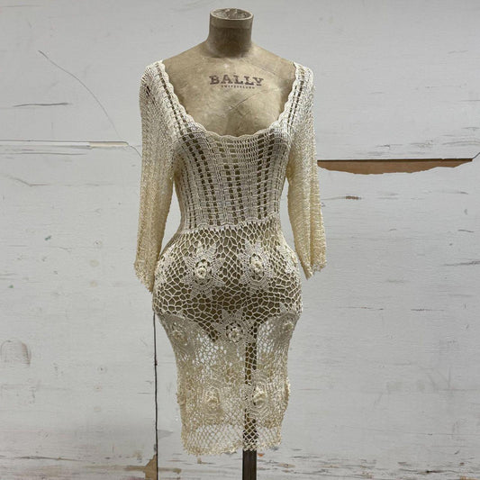 Y2K Vintage Morgan de Toi Crochet "Spider Web" Dress