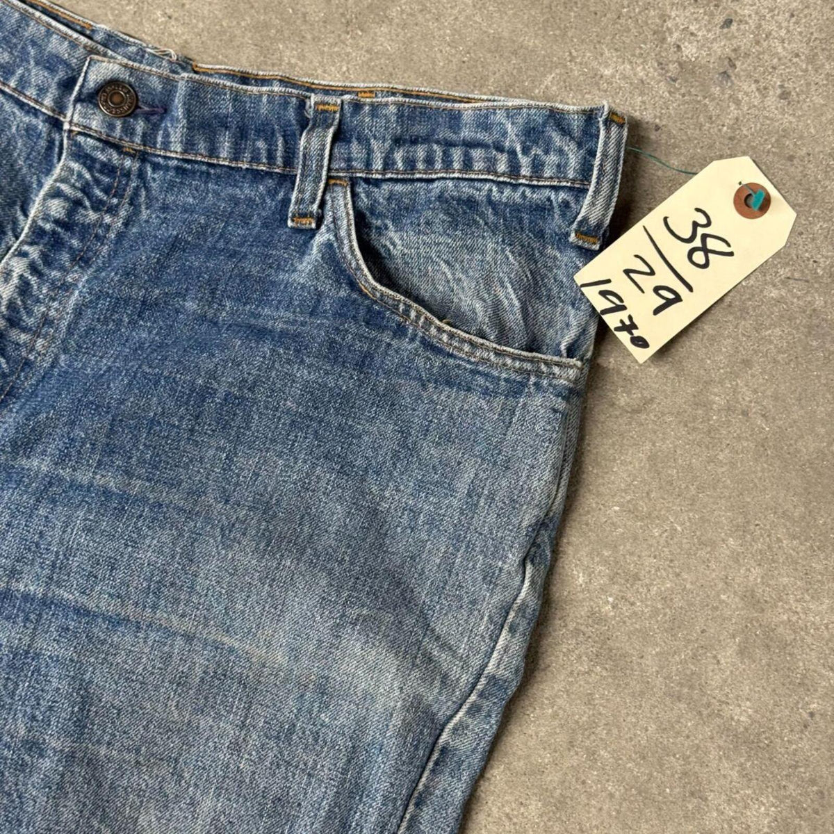 70s Vintage Levi's Orange Tab Mud-Washed Denim Jeans sz 38x29