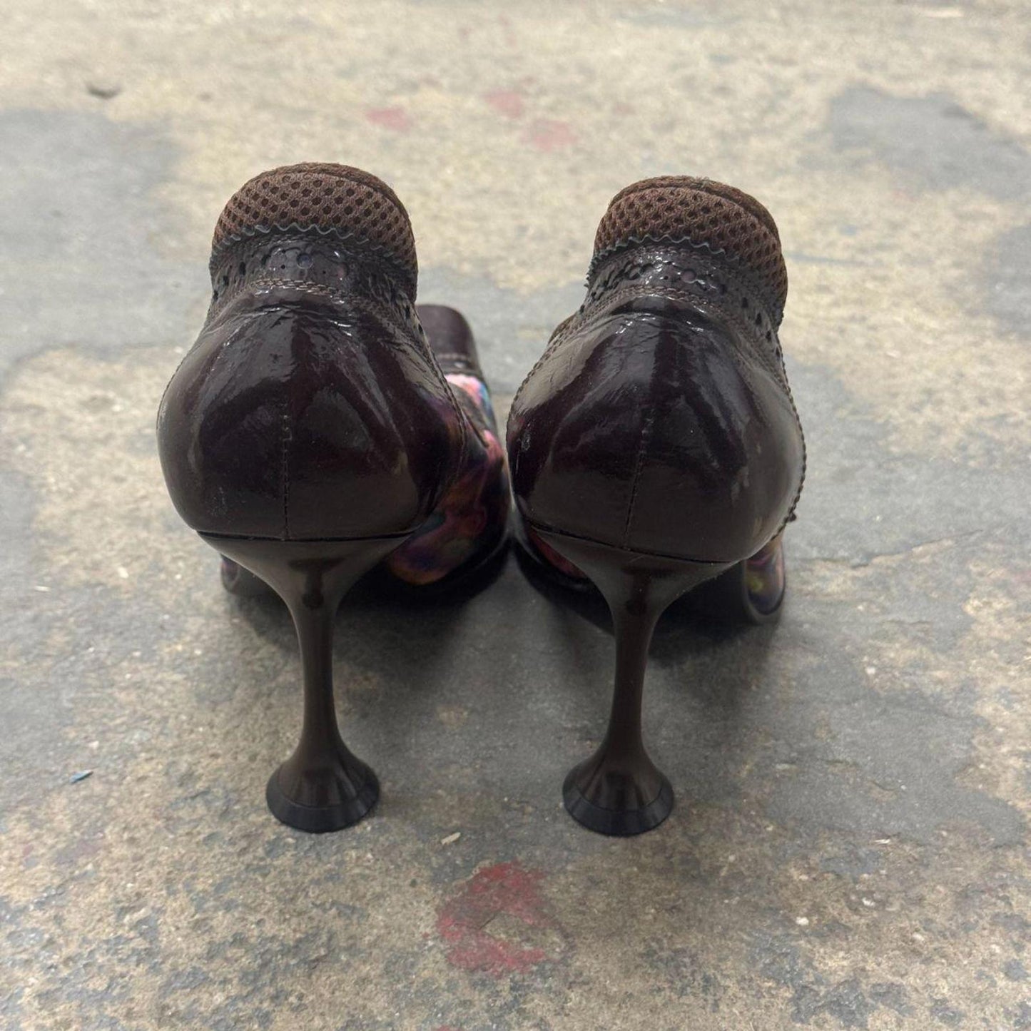 Archival Y2K Miu Miu Holographic Brogue Mary Jane Heels