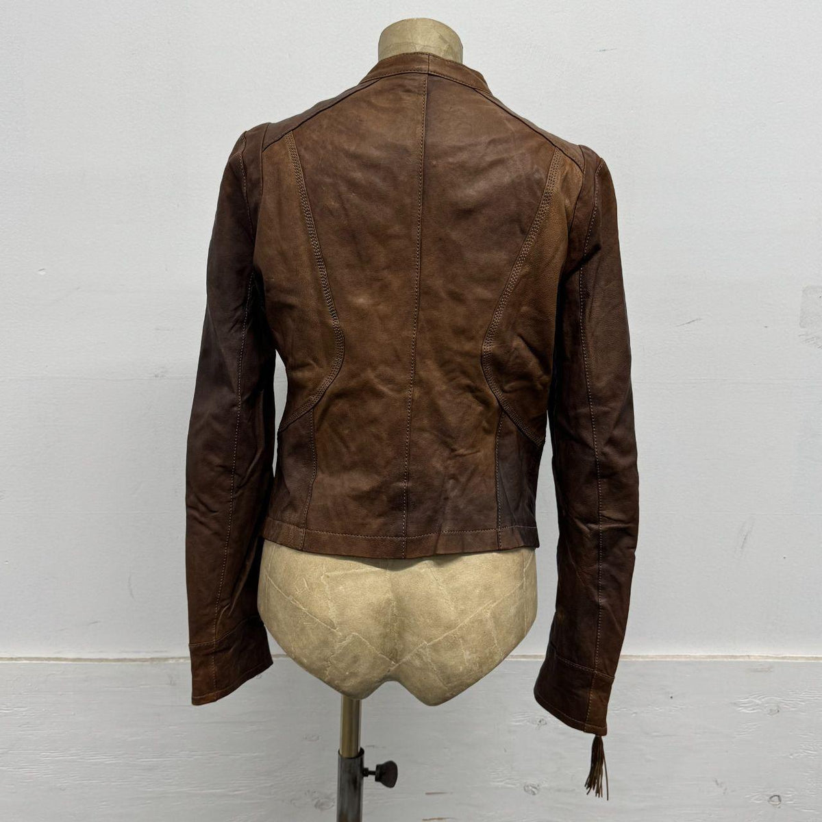 Vintage BASIC HOUSE Brown Lambskin Multi-Way Leather Jacket