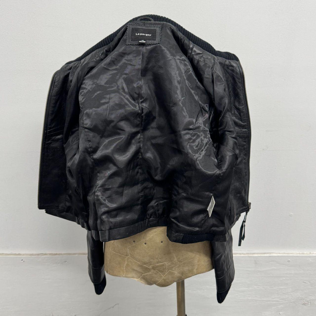 Vintage Black Double Layer Avant Garde Leather Jacket