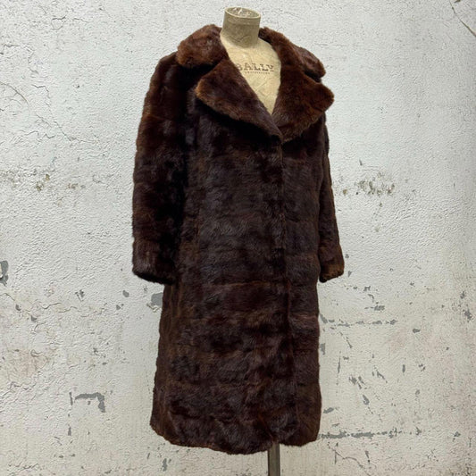 Vintage Mid-Length Glossy Mink Fur Coat
