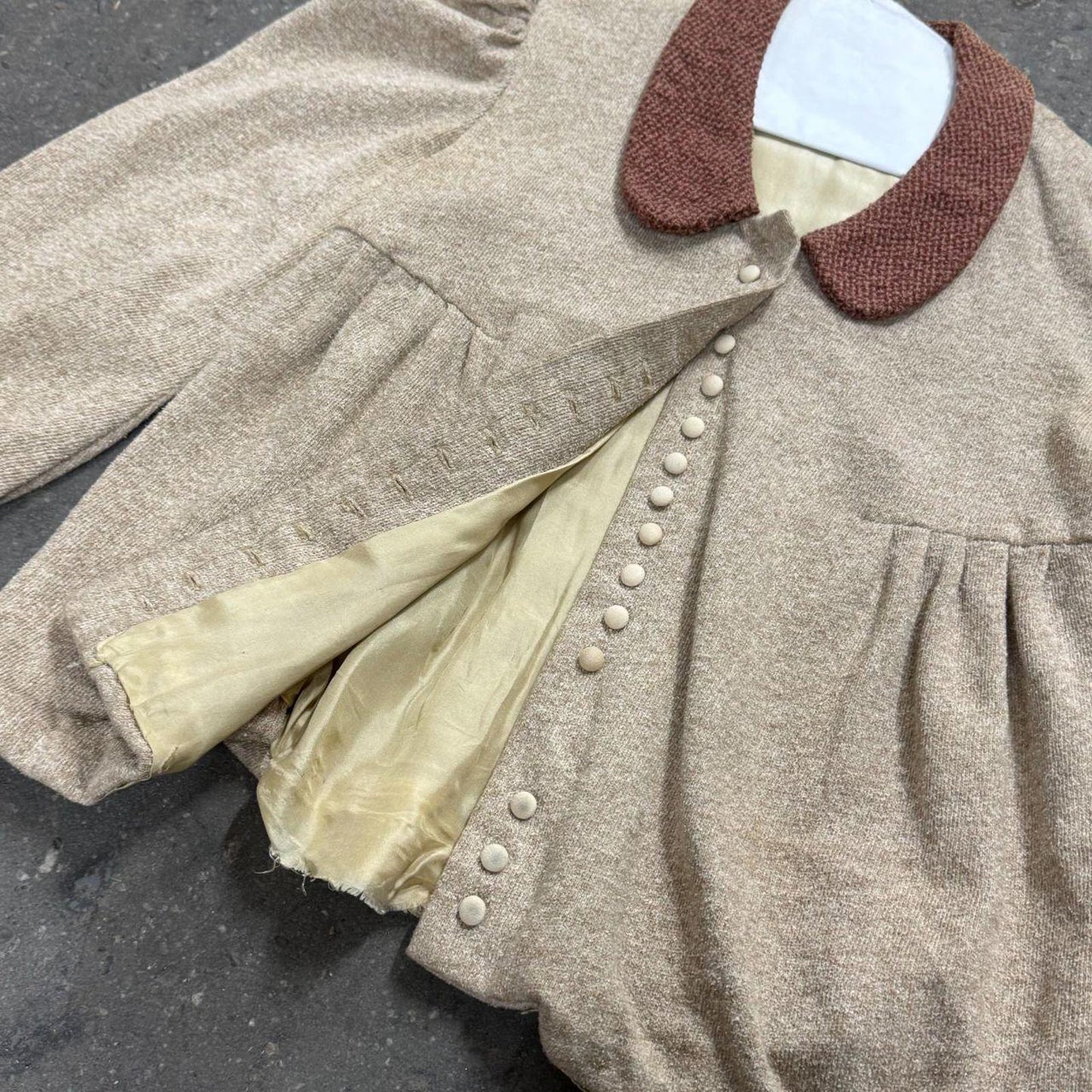 Vintage Film Costume 40s 50s Does Victorian Antique Style Tan Bodice S